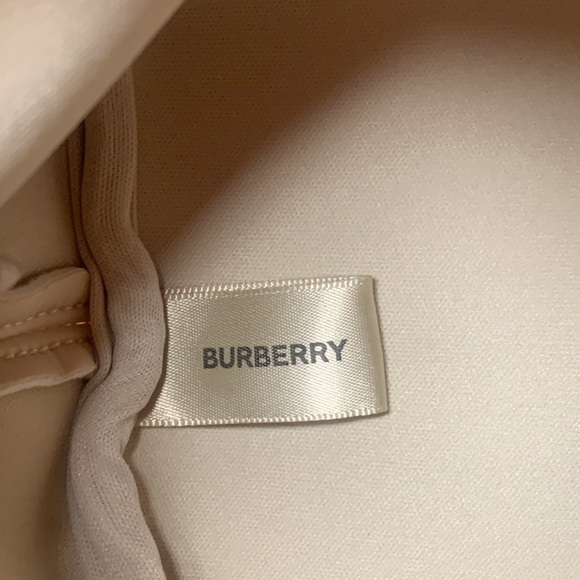 Burberry Cream Nude Logo Double Zipper Makeup Travel Toiletry Bag NEW - Picture 11 of 11